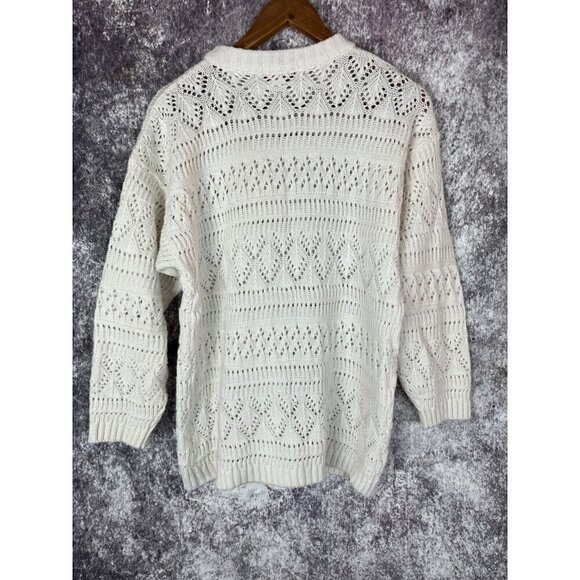 American Basics Sweater Women's Small Knit Vintage Acrylic Fair Isle Oversized - Picture 8 of 8